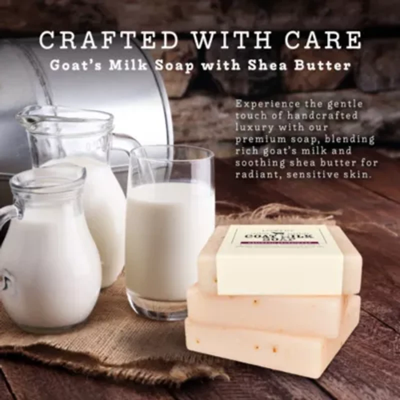 Lovery Handmade Goat Milk Soap Bars with Organic Shea Butter - 3Pack Patchouli Sandalwood Scent Made in USA