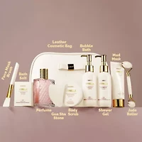 Lovery Vanilla Scented Beauty Body Care - 10Pc Cosmetic Bag Set
