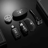 Lovery LoveryMEN Beard Growth Kit - 8Pc Sandalwood Mens Grooming Gift Set