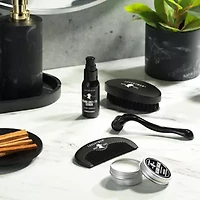LOVERYMEN 5-Piece Beard Growth Kit - Ultimate Beard Care Set with Growth Serum, Balm, Derma Roller, Comb, Brush in Elegant Gift Box