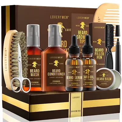 Lovery LoveryMEN Beard Care Kit - 12pc Mens Grooming Gift Set