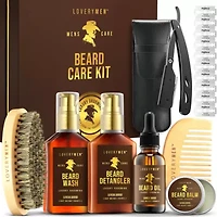 Lovery LoveryMEN Beard Care Kit - 11Pc Sandalwood Scented Grooming Kit