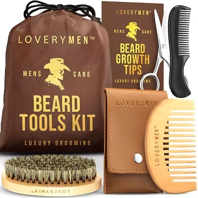 Lovery LoveryMEN Beard Tools Kit - 7pc Mens Grooming Gift Set