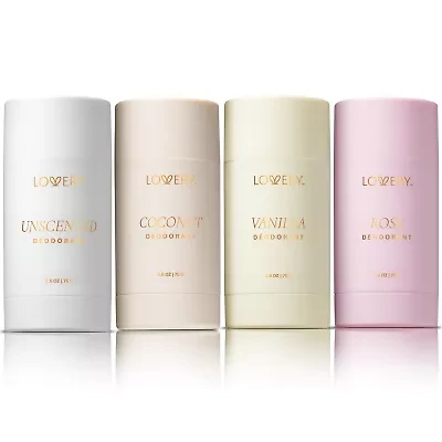 Lovery Womens Aluminum Free Deodorant Sticks - 4pc Gift Set