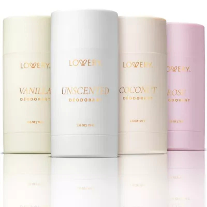 Lovery Womens Aluminum Free Deodorant Sticks - 4pc Gift Set