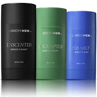 Lovery Sea Salt, Eucalyptus, Unscented Mens Anti-Perspirant Deodorant Stick - 3Pc Aluminum Free