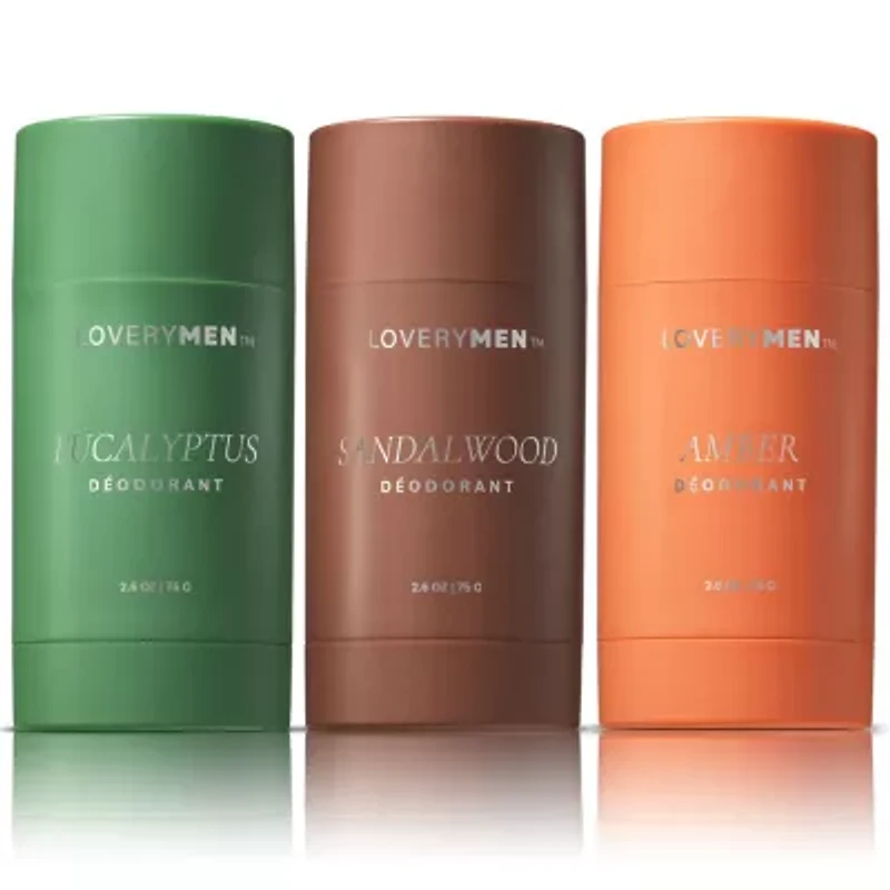 Lovery Mens Anti-Perspirant Deodorant Stick -3Pc Aluminum Free Deodorants