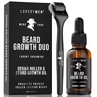 Lovery LoveryMen Beard Dou Growth Kit - 2pc Derma Roller with Beard Growth Oil