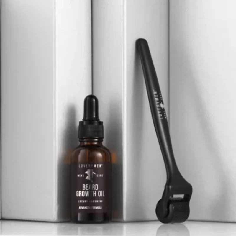 Lovery LoveryMen Beard Dou Growth Kit - 2pc Derma Roller with Beard Growth Oil