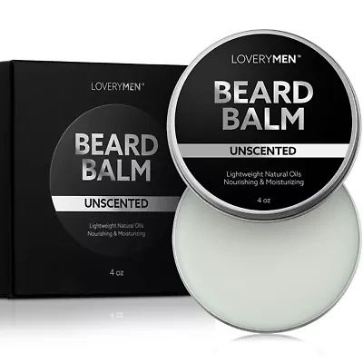 Lovery LoveryMen Unscented Beard Balm - 4oz Beard Cream & Softener