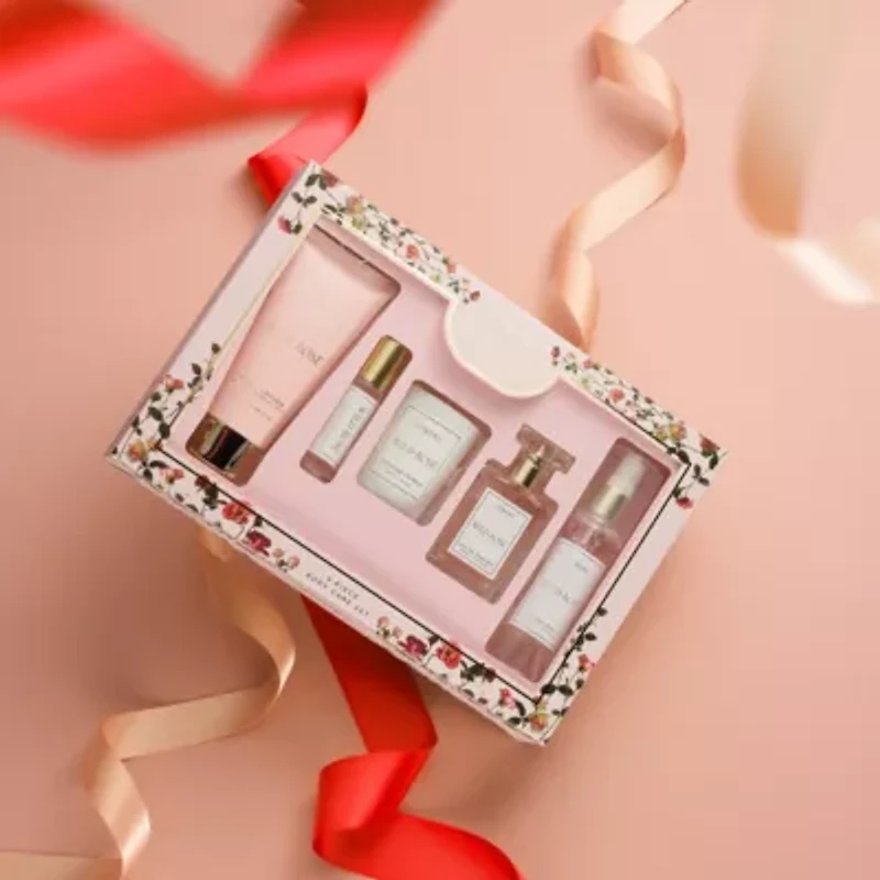Lovery Wild Rose Bath and Body Care Fragrance Set, Luxury Gift Set with Soy Candle and more