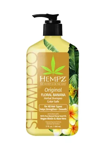 Original Floral Banana Herbal Shampoo with Vegan Biotin & Aloe Vera for All Hair Types