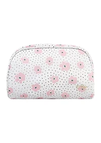 Floral Faux Leather Cosmetic Bag