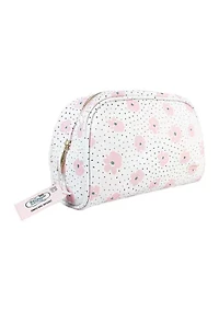 Floral Faux Leather Cosmetic Bag