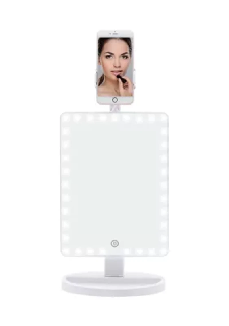 LED Mirror + Phone Holder