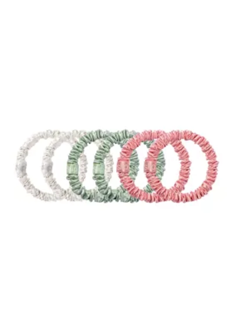 Pure Silk Skinny Scrunchies - 6 Pack