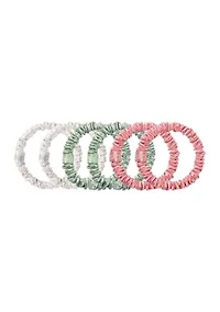 Pure Silk Skinny Scrunchies - 6 Pack