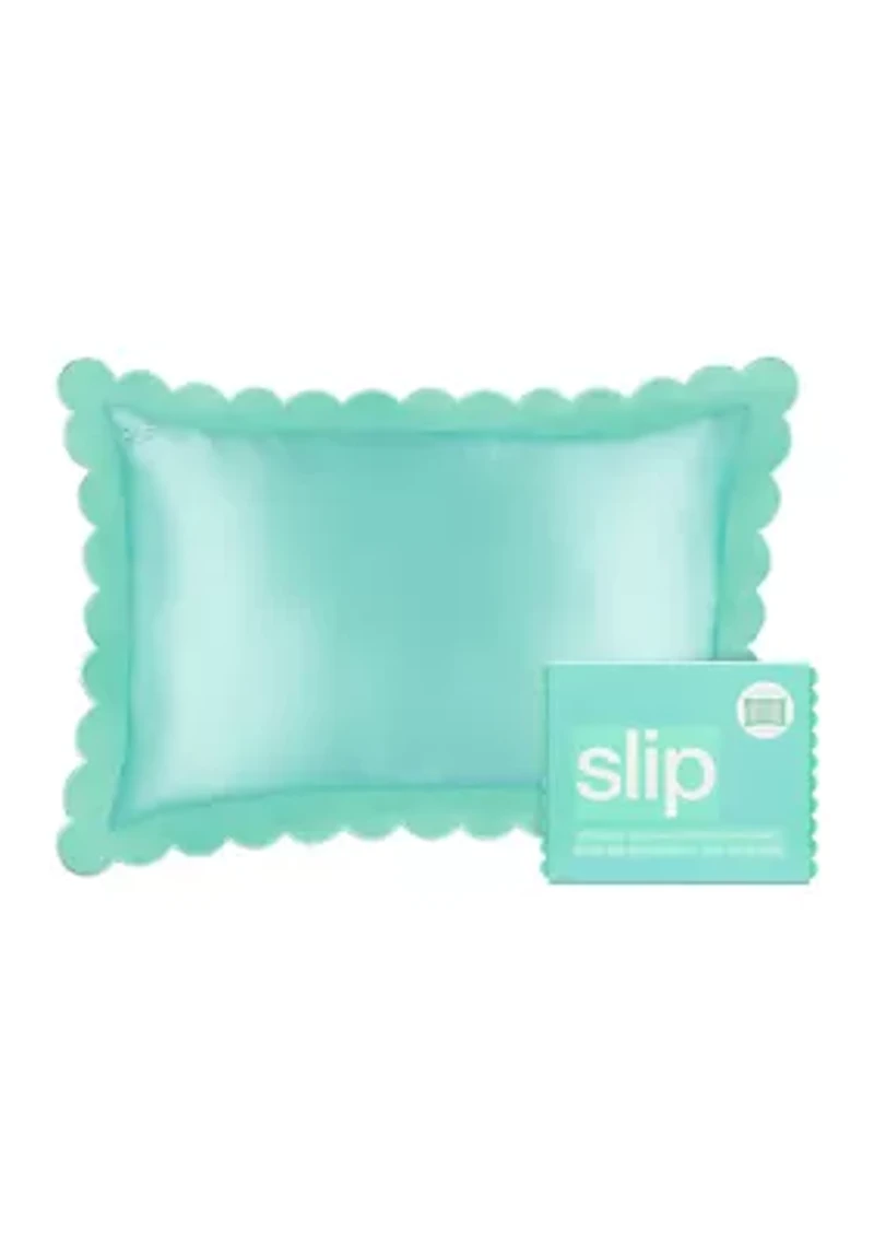 Pure Silk Queen Pillowcase with Scalloped Edge