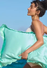 Pure Silk Queen Pillowcase with Scalloped Edge