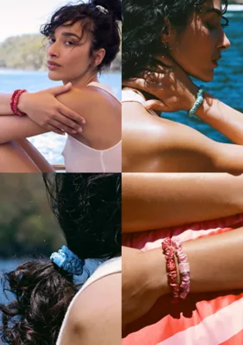 Pure Silk Skinny Scrunchies with Complimentary Pouch