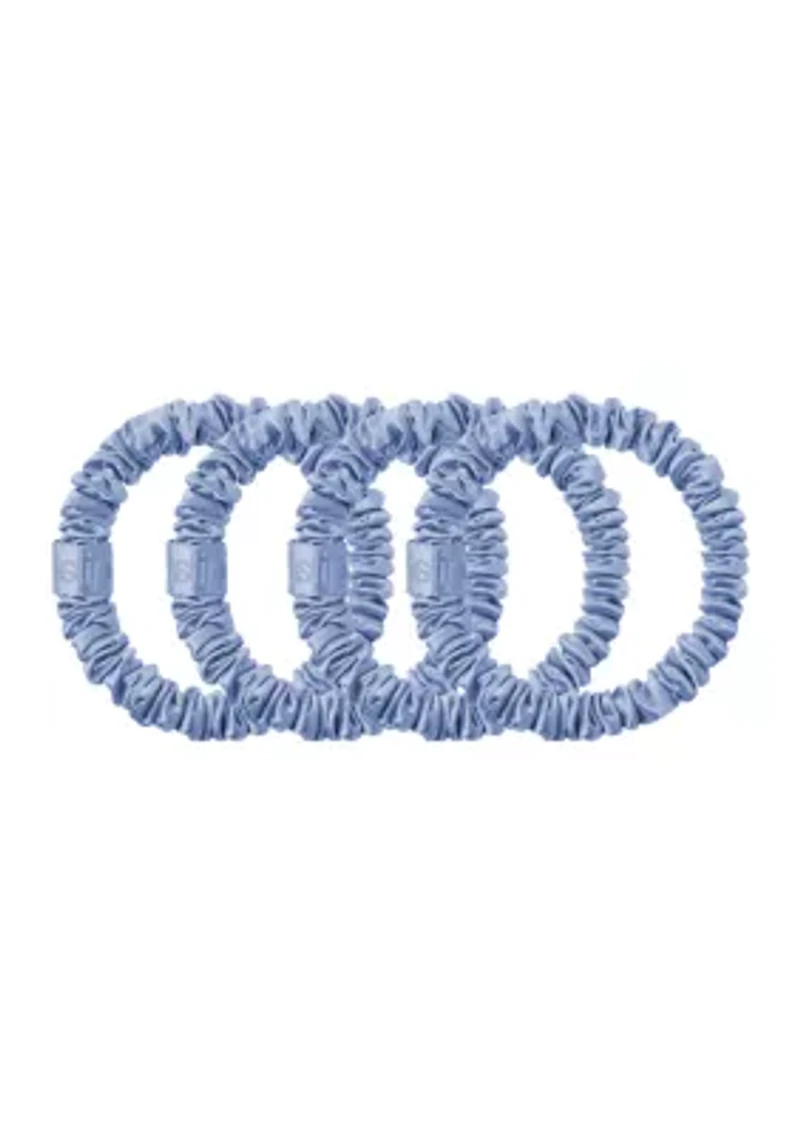 Pure Silk Skinny Scrunchies - Cornflower