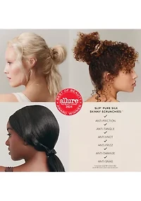 Pure Silk Skinny Scrunchies - Cornflower