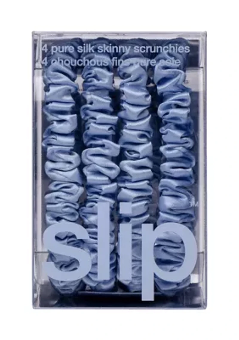 Pure Silk Skinny Scrunchies - Cornflower