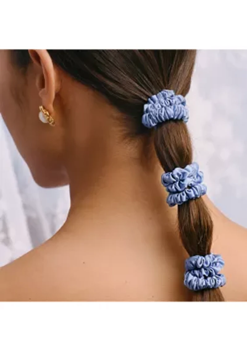 Pure Silk Skinny Scrunchies - Cornflower