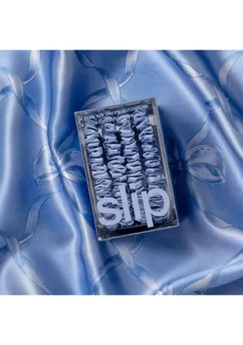 Pure Silk Skinny Scrunchies - Cornflower