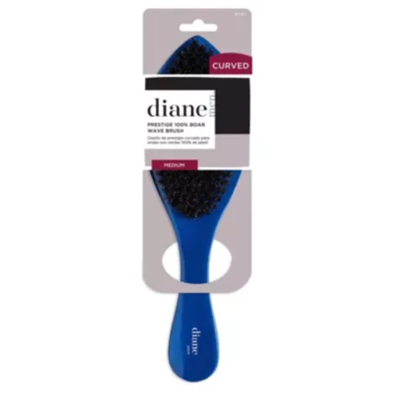 Mens Prestige 100 Percent Boar Curved Military Wave Brush Wood Handle