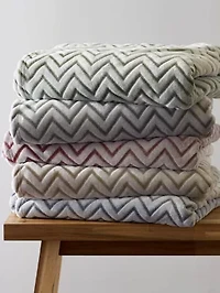 Chevron Plush Throw Blanket