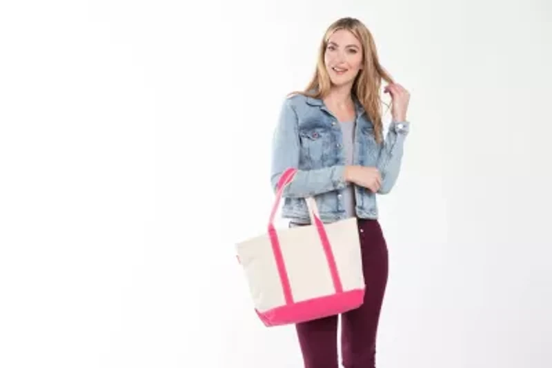 Personalized Medium Classic Tote Navy - Seahorse