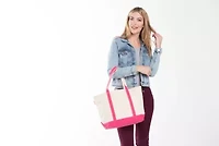 Personalized Medium Classic Tote Navy - Seahorse