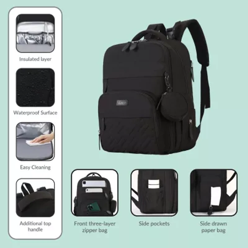 DUKAP BABY Pro Expandable Diaper Backpack Black