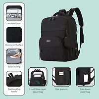 DUKAP BABY Pro Expandable Diaper Backpack Black