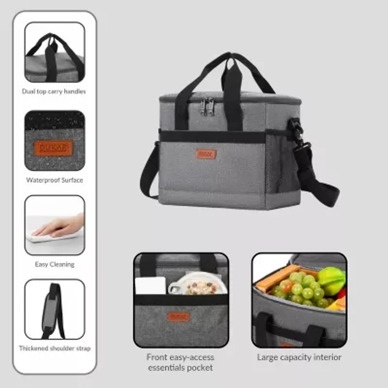 DUKAP ICY Insulated Soft Cooler Tote Bag Grey