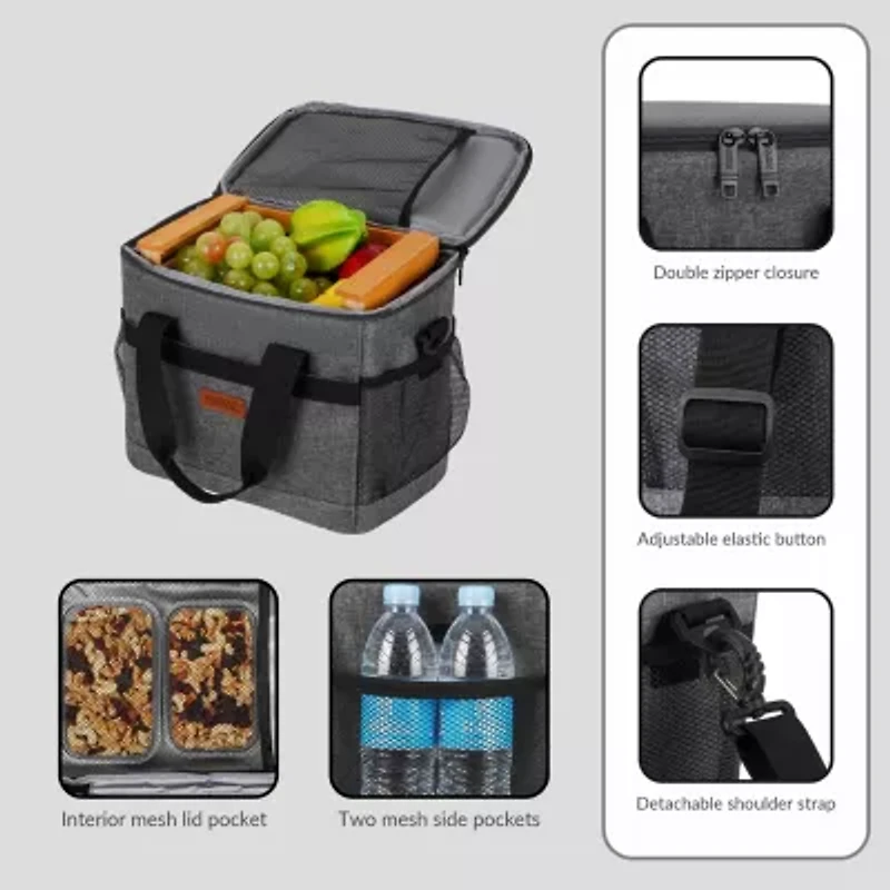 DUKAP ICY Insulated Soft Cooler Tote Bag Grey