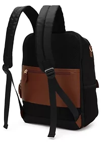 Luxe Journey 18L Twill and Vegan Leather Backpack
