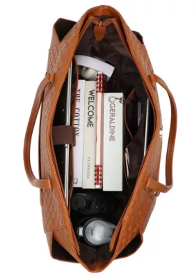 Compass 32L Vegan Leather Monogram Weekender Tote Bag