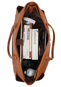 Compass 32L Vegan Leather Monogram Weekender Tote Bag