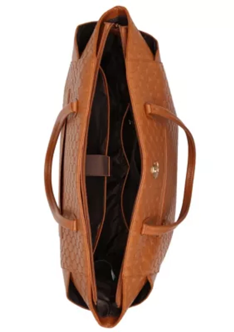 Compass 32L Vegan Leather Monogram Weekender Tote Bag