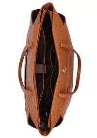 Compass 32L Vegan Leather Monogram Weekender Tote Bag