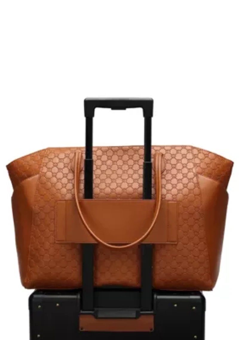 Compass 32L Vegan Leather Monogram Weekender Tote Bag