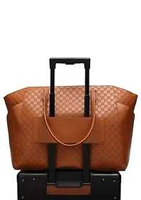Compass 32L Vegan Leather Monogram Weekender Tote Bag