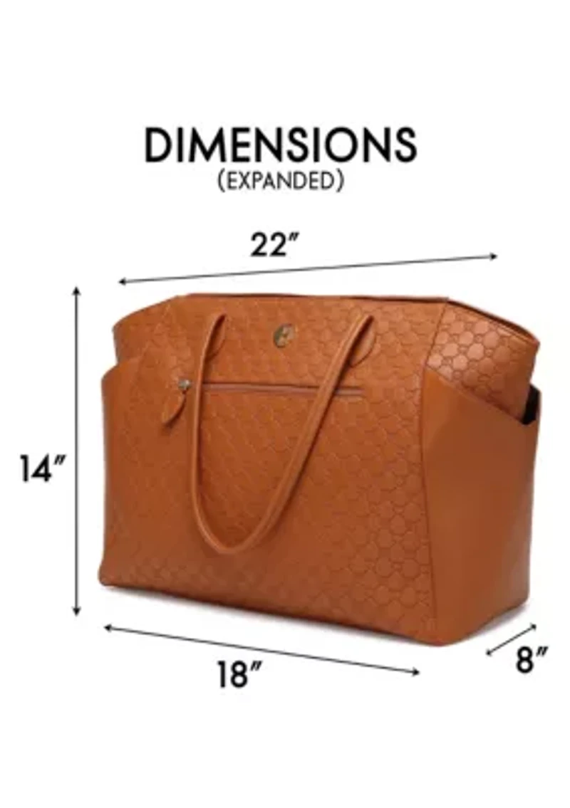 Compass 32L Vegan Leather Monogram Weekender Tote Bag
