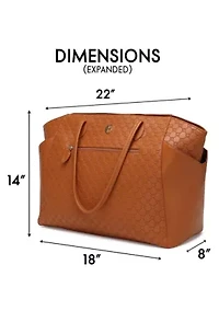 Compass 32L Vegan Leather Monogram Weekender Tote Bag