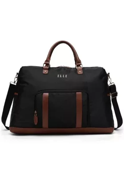 Luxe Journey 30L Twill and Vegan Leather Weekender Duffel Bag