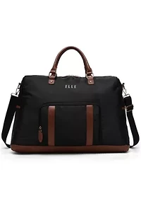 Luxe Journey 30L Twill and Vegan Leather Weekender Duffel Bag