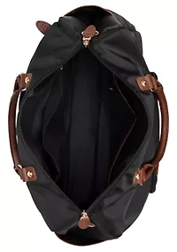 Luxe Journey 30L Twill and Vegan Leather Weekender Duffel Bag
