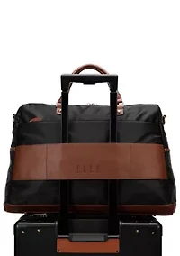 Luxe Journey 30L Twill and Vegan Leather Weekender Duffel Bag